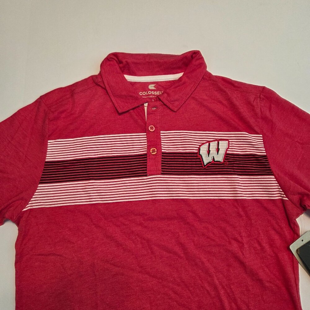 Colosseum Wisconsin Badgers Men’s Polo Shirt, Large, NWT